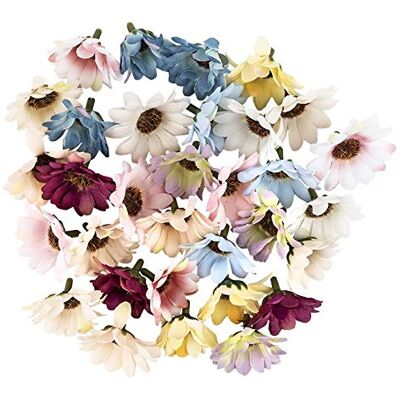 Ideen mit Herz Decoratieve bloemen, kunstbloemen, verschillende soorten, ca. diameter 4 5 cm (margrieten kleurrijk 30 stuks) Ideen mit Herz Decoratieve bloemen, kunstbloemen, verschillende soorten, ca. diameter 4 5 cm (margrieten kleurrijk 30 stuks)