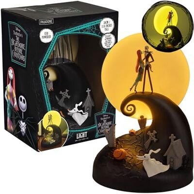 Paladone Mr Jack & Sally Dioramlamp, 30 cm, led-spiraallamp, USB-voeding met warme en koude verlichtingsmodi, woondecoratie voor fans Paladone Mr Jack & Sally Dioramlamp, 30 cm, led-spiraallamp, USB-voeding met warme en koude verlichtingsmodi, woondecoratie voor fans