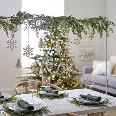 Ginger Ray Set van 12 houten accessoires om op te hangen van honingraat voor kerstdecoratie en tafeldecoratie Ginger Ray Set van 12 houten accessoires om op te hangen van honingraat voor kerstdecoratie en tafeldecoratie