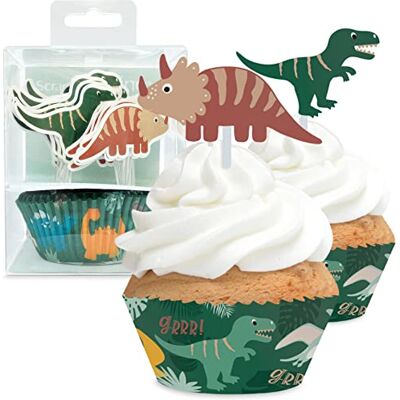 ScrapCooking Scrap Cooking – set met 24 vormpjes en toppers voor cupcakes – dinosaurus-thema – dino decoraties voor gebak, desserts, cakes, koekjes, verjaardagen – taartdesign – dieren – 4905 ScrapCooking Scrap Cooking – set met 24 vormpjes en toppers voor cupcakes – dinosaurus-thema – dino decoraties voor gebak, desserts, cakes, koekjes, verjaardagen – taartdesign – dieren – 4905