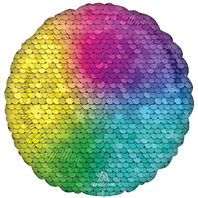 amscan Anagram/MD - 4219701 folieballon, rond, regenboogglitter, 45,7 cm, meerkleurig amscan Anagram/MD - 4219701 folieballon, rond, regenboogglitter, 45,7 cm, meerkleurig