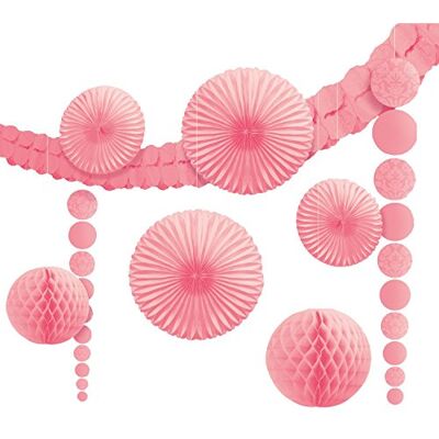 amscan 9 rozendecoraties om op te hangen: honingraatballen, papieren slinger, waaiers amscan 9 rozendecoraties om op te hangen: honingraatballen, papieren slinger, waaiers