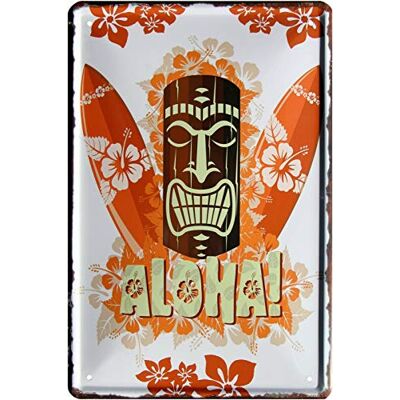 ART Aloha 1004 Hawai Beach Bar Surfing Tiki metalen bord 20 x 30 cm ART Aloha 1004 Hawai Beach Bar Surfing Tiki metalen bord 20 x 30 cm