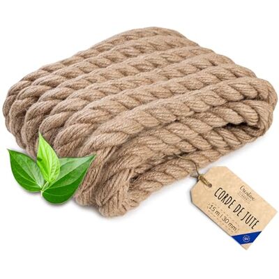 Creative 15 m jute touw, dikte 30 mm, personalisatie mogelijk om de 5 m, robuust en duurzaam touw, gedraaid van natuurlijke vezels, knutselen, leuningen, tuin en huis Creative 15 m jute touw, dikte 30 mm, personalisatie mogelijk om de 5 m, robuust en duurzaam touw, gedraaid van natuurlijke vezels, knutselen, leuningen, tuin en huis