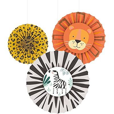 amscan 9909361 6 stuks Get Wild decoratieve papieren waaiers Safari hangdecoratie amscan 9909361 6 stuks Get Wild decoratieve papieren waaiers Safari hangdecoratie