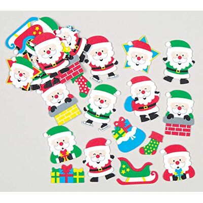 Baker Ross Jolly Santa schuimstofstickers, 120 stuks Baker Ross Jolly Santa schuimstofstickers, 120 stuks
