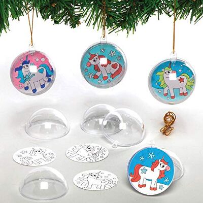 Baker Ross 8 stuks kleurrijke kerstballen in de vorm van een eenhoorn voor kinderen, maak je eigen kerstdecoraties (AX555) Baker Ross 8 stuks kleurrijke kerstballen in de vorm van een eenhoorn voor kinderen, maak je eigen kerstdecoraties (AX555)