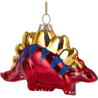 BRUBAKER Rode Dinosaurus Handbeschilderde Kerstbal van Glas Handgeblazen Kerstboomversieringen Figuren Grappige Decoratieve Hangers Boombal 11,5 cm BRUBAKER Rode Dinosaurus Handbeschilderde Kerstbal van Glas Handgeblazen Kerstboomversieringen Figuren Grappige Decoratieve Hangers Boombal 11,5 cm