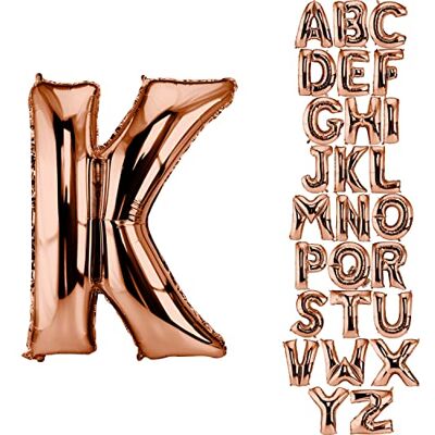 DekoRex Ballon roségoud 82 cm ballon verjaardag bruiloft decoratie (letter K) DekoRex Ballon roségoud 82 cm ballon verjaardag bruiloft decoratie (letter K)