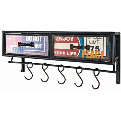 HAKU Möbel Wandgarderobe van metaal, meerkleurig, 24 x 77 x 34 cm HAKU Möbel Wandgarderobe van metaal, meerkleurig, 24 x 77 x 34 cm