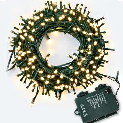 SHATCHI Lichtsnoer, waterdicht, 50 leds, warmwit, werkt op batterijen, voor binnen en buiten, 8 wisselmodi, timer, Kerstmis, bruiloft, verjaardag SHATCHI Lichtsnoer, waterdicht, 50 leds, warmwit, werkt op batterijen, voor binnen en buiten, 8 wisselmodi, timer, Kerstmis, bruiloft, verjaardag