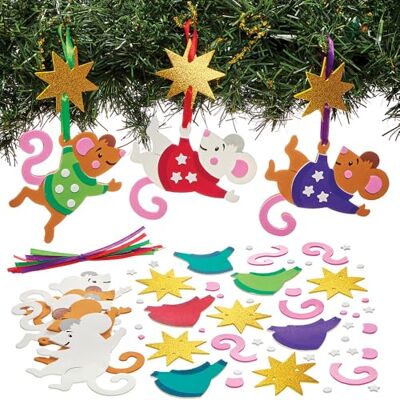 Baker Ross FN317 Kerstmuisdecoratieset 8 stuks, kerstambachten voor kinderen, kerstversiering Baker Ross FN317 Kerstmuisdecoratieset 8 stuks, kerstambachten voor kinderen, kerstversiering