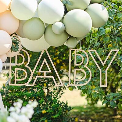 Ginger Ray BBA-103 Houten hangende decoratie voor baby's Ginger Ray BBA-103 Houten hangende decoratie voor baby's