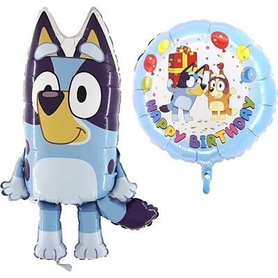 Toyland ® 2 stuks Bluey Ballonnen – ronde ballon Happy Birthday 45,7 cm (18 inch) en grote ballon in de vorm van een bluey 81,3 cm (32 inch) – feestdecoraties voor kinderen Toyland ® 2 stuks Bluey Ballonnen – ronde ballon Happy Birthday 45,7 cm (18 inch) en grote ballon in de vorm van een bluey 81,3 cm (32 inch) – feestdecoraties voor kinderen