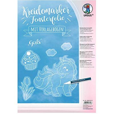 Ursus 22350001 krijtmarker voor ramen, transparant, 23 x 33 cm, met presentatievel in verschillende motieven, zelfklevend, wasbaar, herbruikbaar Ursus 22350001 krijtmarker voor ramen, transparant, 23 x 33 cm, met presentatievel in verschillende motieven, zelfklevend, wasbaar, herbruikbaar