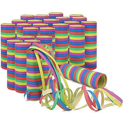 com-four ® 24 x kleine slingerrollen in verschillende uitvoeringen, feestdecoratie, (24 stuks, kleurrijk) com-four ® 24 x kleine slingerrollen in verschillende uitvoeringen, feestdecoratie, (24 stuks, kleurrijk)