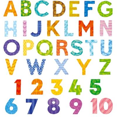 DECOWALL BA-4003 Alfabet hoofdletters en cijfers voor kinderen, afneembare muurstickers voor kinderkamer, slaapkamer of woonkamer DECOWALL BA-4003 Alfabet hoofdletters en cijfers voor kinderen, afneembare muurstickers voor kinderkamer, slaapkamer of woonkamer