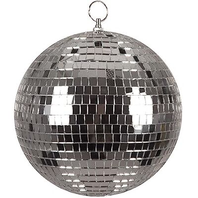 Boland Glanzende discobal Ø ca. 20 cm Feestdecoratie om op te hangen voor oudejaarsavond of feest (zilver) Boland Glanzende discobal Ø ca. 20 cm Feestdecoratie om op te hangen voor oudejaarsavond of feest (zilver)