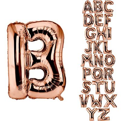 DekoRex Ballon roségoud 100 cm ballon verjaardag bruiloft decoratie (letter B) DekoRex Ballon roségoud 100 cm ballon verjaardag bruiloft decoratie (letter B)