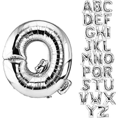 DekoRex Ballon zilver 82 cm ballon verjaardag bruiloft decoratie (letter Q) DekoRex Ballon zilver 82 cm ballon verjaardag bruiloft decoratie (letter Q)