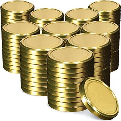 KADAX Schroefdeksels fi 66 mm 100 stuks goud Twist-Off metaal met luchtdichte afdichting, herbruikbare reservedeksels voor potten en glazen potten KADAX Schroefdeksels fi 66 mm 100 stuks goud Twist-Off metaal met luchtdichte afdichting, herbruikbare reservedeksels voor potten en glazen potten