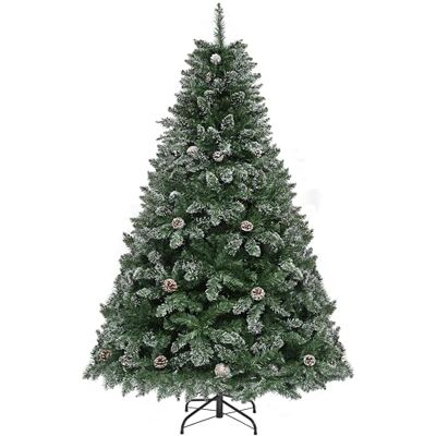 YITAHOME Kunstkerstboom van 182 cm met sneeuw en dennenappels, ongeveer 880 takken, ziet er echt uit met metalen standaard en opvouwbaar systeem, snel op te zetten voor thuis of in winkels, 182 x YITAHOME Kunstkerstboom van 182 cm met sneeuw en dennenappels, ongeveer 880 takken, ziet er echt uit met metalen standaard en opvouwbaar systeem, snel op te zetten voor thuis of in winkels, 182 x