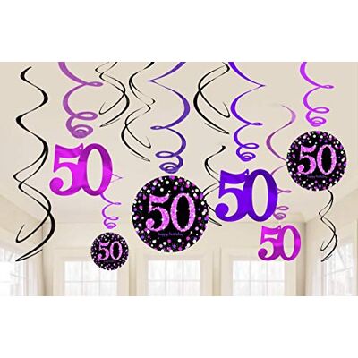 amscan SWIRLS 12CT Roze CLBRTN 50 amscan SWIRLS 12CT Roze CLBRTN 50