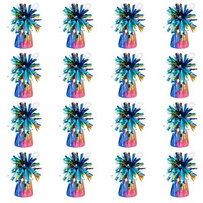 Boland Set van 16 gewichten voor ballonnen met metaalfolie 160 tot 180 g Voor heliumballonnen Regenboog Boland Set van 16 gewichten voor ballonnen met metaalfolie 160 tot 180 g Voor heliumballonnen Regenboog