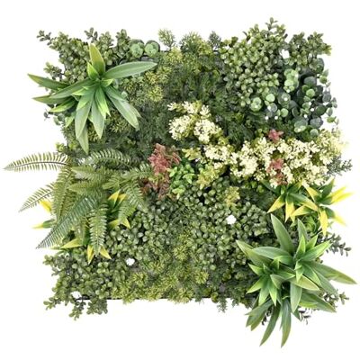KARAT Plantenwand voor wandmontage, 50 x 50 cm, decoratieve kunstplanten voor muur, balkon en tuin (Rhea, type A) KARAT Plantenwand voor wandmontage, 50 x 50 cm, decoratieve kunstplanten voor muur, balkon en tuin (Rhea, type A)