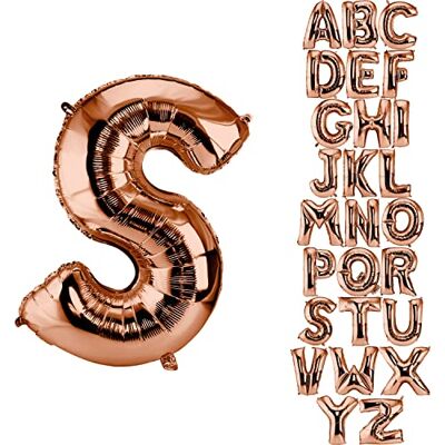 DekoRex Ballon roségoud 82 cm ballon verjaardag bruiloft decoratie (letter S) DekoRex Ballon roségoud 82 cm ballon verjaardag bruiloft decoratie (letter S)