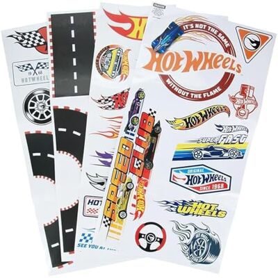 Paladone Hot Wheels Officieel gelicentieerde muurstickers voor kinderkamer, autobaan, speelkamer, slaapkamerdecoratie voor jongens en meisjes Paladone Hot Wheels Officieel gelicentieerde muurstickers voor kinderkamer, autobaan, speelkamer, slaapkamerdecoratie voor jongens en meisjes