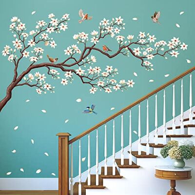DECOWALL SG4-2213 Muursticker Vogels op boom tak bloemen wanddecoratie woonkamer slaapkamer bank decoratie DECOWALL SG4-2213 Muursticker Vogels op boom tak bloemen wanddecoratie woonkamer slaapkamer bank decoratie