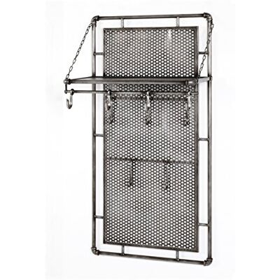 HAKU wandgarderobe antraciet, metaal Dim.: B 60 cm x H 120 cm x D 35 cm, Stijl: Industrieel HAKU wandgarderobe antraciet, metaal Dim.: B 60 cm x H 120 cm x D 35 cm, Stijl: Industrieel