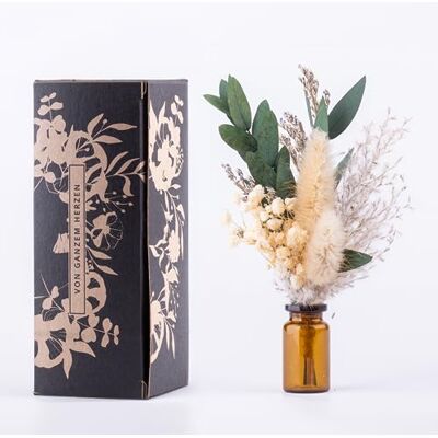 ART Kleine bloemen cadeau met vaas en geschenkverpakking boeket gedroogde bloemen in een mini als klein bedankje (B4 beige-groen) ART Kleine bloemen cadeau met vaas en geschenkverpakking boeket gedroogde bloemen in een mini als klein bedankje (B4 beige-groen)
