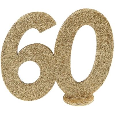 Santex Tafeldeko.de Verjaardagscijfer 60 om neer te zetten, 10 cm, goudkleurig Santex Tafeldeko.de Verjaardagscijfer 60 om neer te zetten, 10 cm, goudkleurig