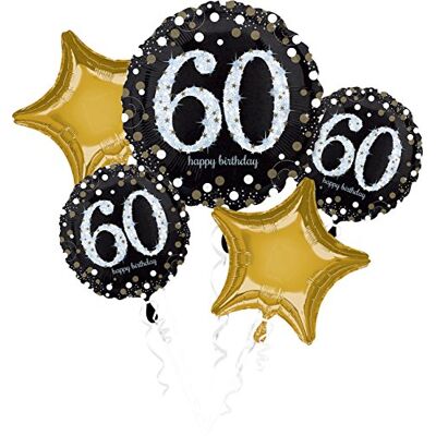 amscan 3214701 ballon Sparkling Birthday 60 5 stuks amscan 3214701 ballon Sparkling Birthday 60 5 stuks