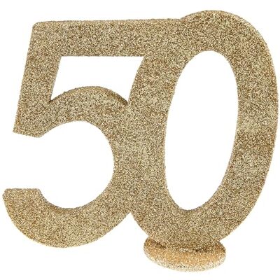 Santex 4753-50, cijfer verjaardag verticale decoratie, 50 jaar, goud Santex 4753-50, cijfer verjaardag verticale decoratie, 50 jaar, goud