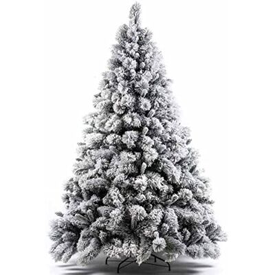 BAKAJI Kerstboom Grote Sasso ASPEN besneeuwde superdikke groene dennenbasis metalen kruis van hoge kwaliteit opvouwbare takken met sneeuw eenvoudige montage met enttakken (210 cm) BAKAJI Kerstboom Grote Sasso ASPEN besneeuwde superdikke groene dennenbasis metalen kruis van hoge kwaliteit opvouwbare takken met sneeuw eenvoudige montage met enttakken (210 cm)