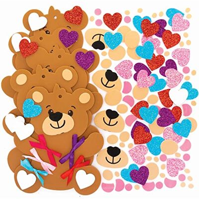 Baker Ross Love Bear FC415 5 stuks schuimrubber decoraties Valentijnsdag decoratie voor kinderen om te knutselen (FC415), maat M Baker Ross Love Bear FC415 5 stuks schuimrubber decoraties Valentijnsdag decoratie voor kinderen om te knutselen (FC415), maat M