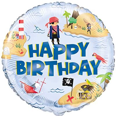 Unique Ahoy Matey Folieballon met piratenthema (45 cm) levendige kleurrijke feestdecoratie perfect voor kinderfeesten, evenementen en decoraties 1 stuk Unique Ahoy Matey Folieballon met piratenthema (45 cm) levendige kleurrijke feestdecoratie perfect voor kinderfeesten, evenementen en decoraties 1 stuk
