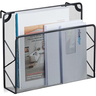 Relaxdays Tijdschriftenhouder aan de muur, tijdschriftenrek, wandmand, 28 x 35,5 x 10 cm, tijdschriftenhouder, metaal, zwart Relaxdays Tijdschriftenhouder aan de muur, tijdschriftenrek, wandmand, 28 x 35,5 x 10 cm, tijdschriftenhouder, metaal, zwart