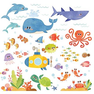 DECOWALL Muursticker avontuur op zee en zeedieren muursticker muursticker woonkamer slaapkamer kinderkamer DS-8009 DECOWALL Muursticker avontuur op zee en zeedieren muursticker muursticker woonkamer slaapkamer kinderkamer DS-8009