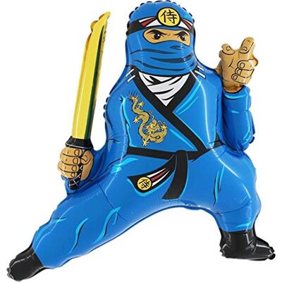 Grabo Opblaasbare Ninja-ballon, blauw, ca. 60 x 70 cm Grabo Opblaasbare Ninja-ballon, blauw, ca. 60 x 70 cm