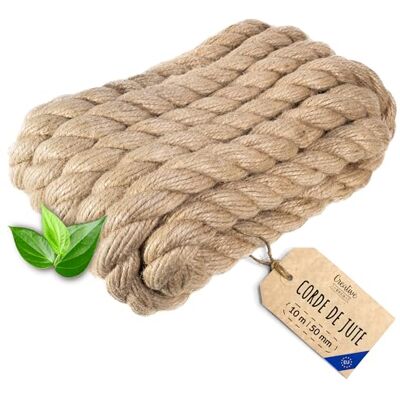 Creative 10 m jute touw, dikte 50 mm, personalisatie mogelijk om de 5 m, robuust en duurzaam touw, gedraaid van natuurlijke vezels, knutselen, leuningen, tuin en huis Creative 10 m jute touw, dikte 50 mm, personalisatie mogelijk om de 5 m, robuust en duurzaam touw, gedraaid van natuurlijke vezels, knutselen, leuningen, tuin en huis