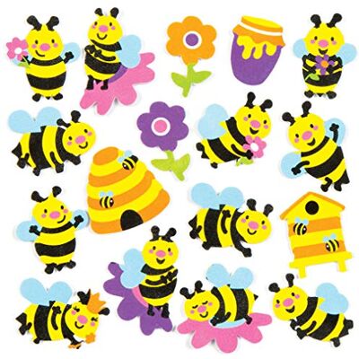 Baker Ross Bijenschuimstickers voor kinderen, 120-delige set Baker Ross Bijenschuimstickers voor kinderen, 120-delige set