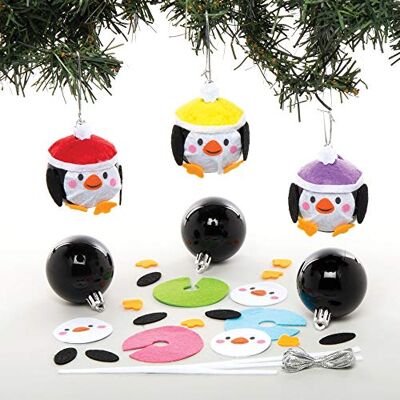Baker Ross AT241 kerstballen met pinguïn motief, 6 stuks, maak je eigen kerstballen, kerstboomdecoraties, vrije tijd en activiteiten voor kinderen Baker Ross AT241 kerstballen met pinguïn motief, 6 stuks, maak je eigen kerstballen, kerstboomdecoraties, vrije tijd en activiteiten voor kinderen