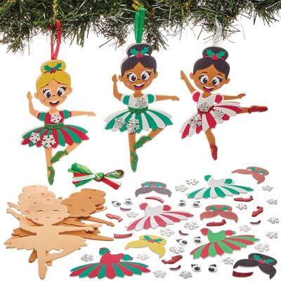 Baker Ross FN330 Kerstballerina's set van 8 kerstdecoratiesets voor kinderen, kerstdecoratie Baker Ross FN330 Kerstballerina's set van 8 kerstdecoratiesets voor kinderen, kerstdecoratie