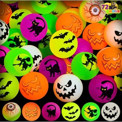 JOYIN 72 stuks fosforescerende springballen voor Halloween, 32 mm, rubberen ballen voor Halloween-party, schattig of zuur cadeau JOYIN 72 stuks fosforescerende springballen voor Halloween, 32 mm, rubberen ballen voor Halloween-party, schattig of zuur cadeau