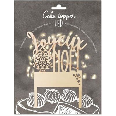 ScrapCooking Cake Topper LED "Merry Christmas" Lichtdecoratie van hout Decoratie voor taart, kerstlogboek, cake & dessert feestaccessoires 4969 ScrapCooking Cake Topper LED "Merry Christmas" Lichtdecoratie van hout Decoratie voor taart, kerstlogboek, cake & dessert feestaccessoires 4969