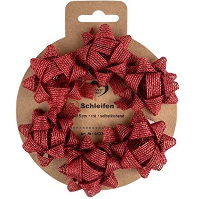 Ideen mit Herz 6 stuks jute strikken, stickers, ideaal voor het decoreren en decoreren van cadeaus voor Kerstmis, verjaardag, bruiloft (Ø 5 cm, rood) Ideen mit Herz 6 stuks jute strikken, stickers, ideaal voor het decoreren en decoreren van cadeaus voor Kerstmis, verjaardag, bruiloft (Ø 5 cm, rood)